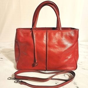 HOBO Int'l Sophiaticated Everyday Red Leather Handbag, Shoulder & Crossbody Bag